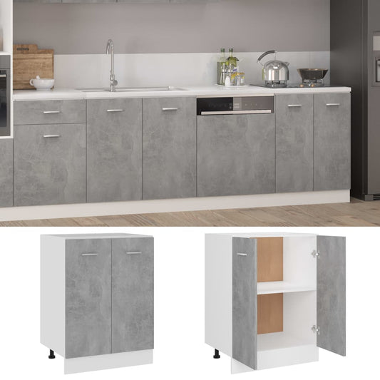 801192 vidaXL Bottom Cabinet "Lyon" Concrete Grey 60x46x81,5 cm Engineered Wood