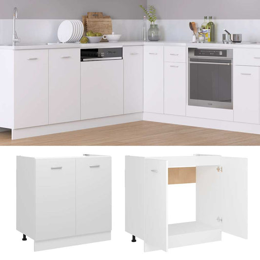 801196 vidaXL Sink Bottom Cabinet "Lyon" White 80x46x81,5 cm Engineered Wood