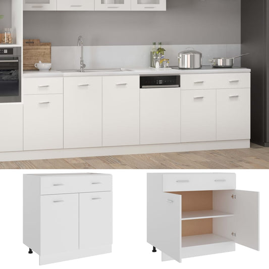 801236 vidaXL Drawer Bottom Cabinet "Lyon" White 80x46x81,5 cm Engineered Wood