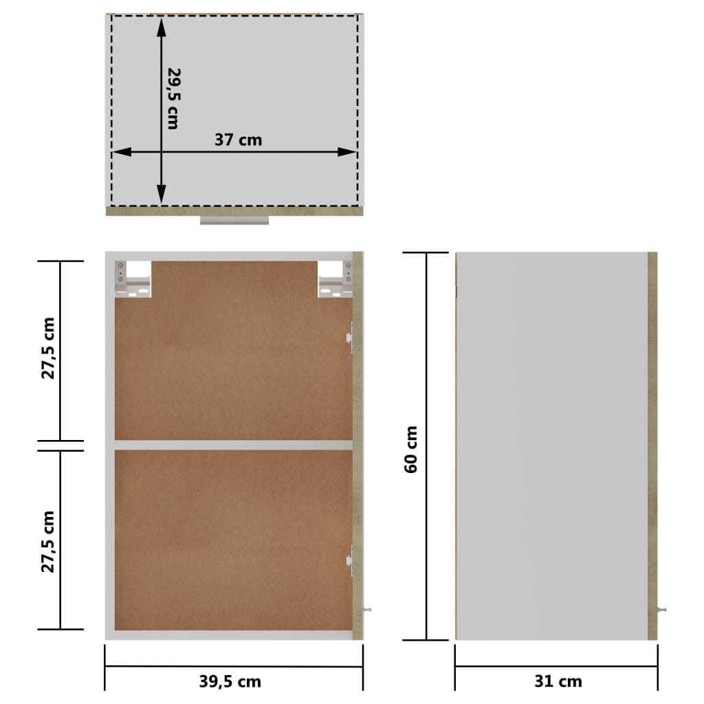 vidaXL Hanging Cabinet | Sonoma oak | Engineered wood | Medium | Cabinet
