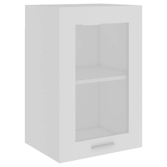 802505 vidaXL Hanging Glass Cabinet "Lyon" White 40x31x60 cm Engineered Wood