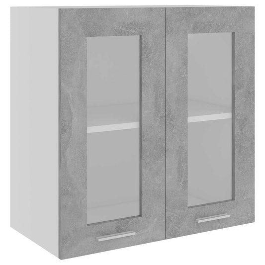 vidaXL Hanging Glass Cabinet "Lyon" Concrete Grey 60x31x60 cm Engineered Wood