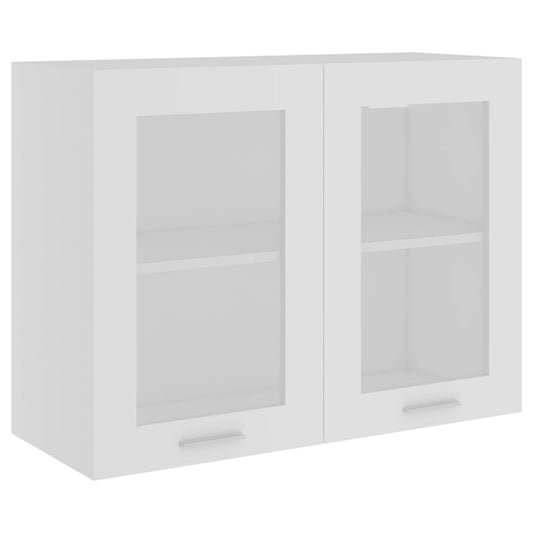 802529 vidaXL Hanging Glass Cabinet "Lyon" White 80x31x60 cm Engineered Wood