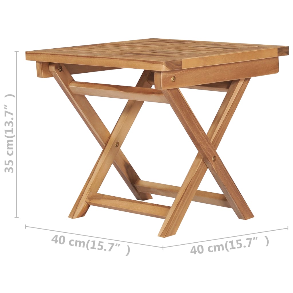 vidaXL Folding Sun Lounger with Table Solid Teak Wood