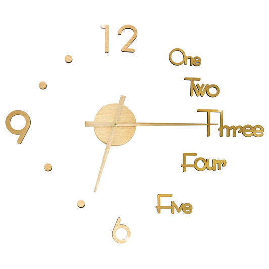 vidaXL 3D Wall Clock Modern Design Gold 100 cm XXL