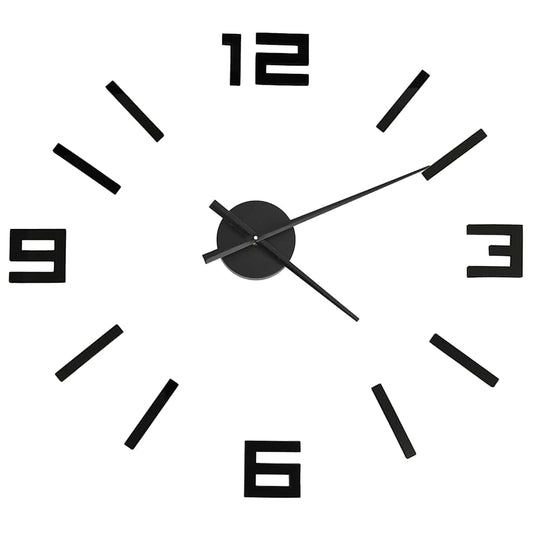 vidaXL 3d Wall Clock | Black | EVA (ethylene-vinyl acetate) | XXL