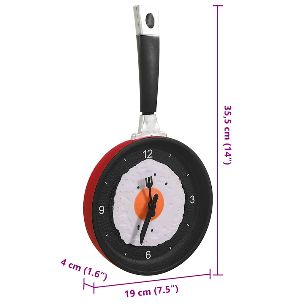 vidaXL Wall Clock | Multicolour | ABS | 18.8 x 4.3 x 35.4 cm | Decorative Inlays