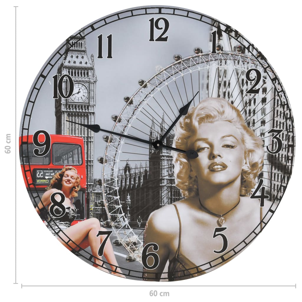 vidaXL Vintage Wall Clock 60 cm