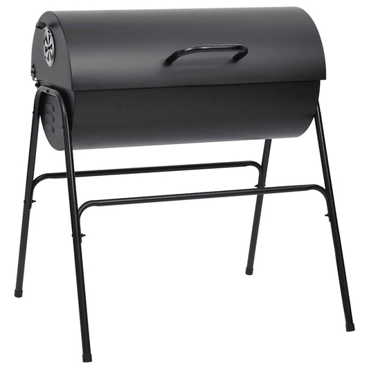 313635 vidaXL Barrel Grill with 2 Cooking Grids Black 80x95x90 cm Steel