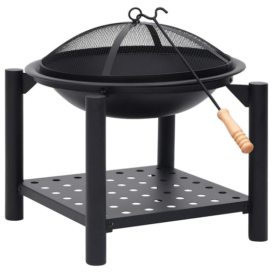 313639 vidaXL Fire Pit with Poker 54x54x55 cm Steel