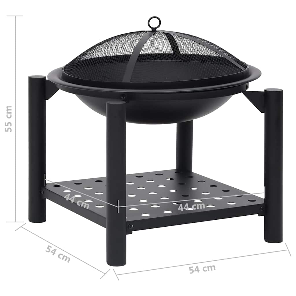 313639 vidaXL Fire Pit with Poker 54x54x55 cm Steel
