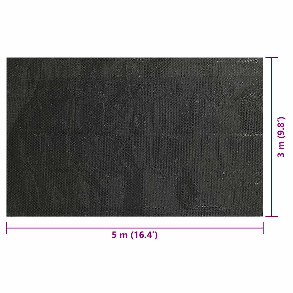 92963 vidaXL Rectangular Pool Cover 500x300 cm PE Black