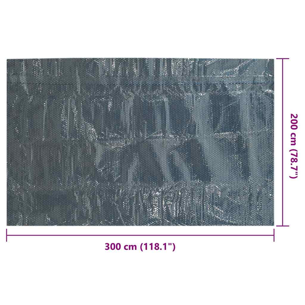 92982 vidaXL Floating PE Solar Pool Film 300x200 cm Black and Blue