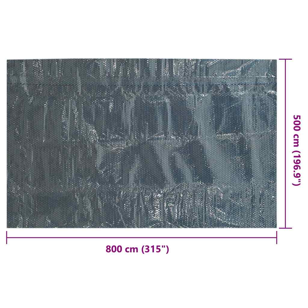 92992 vidaXL Floating PE Solar Pool Film 800x500 cm Black and Blue