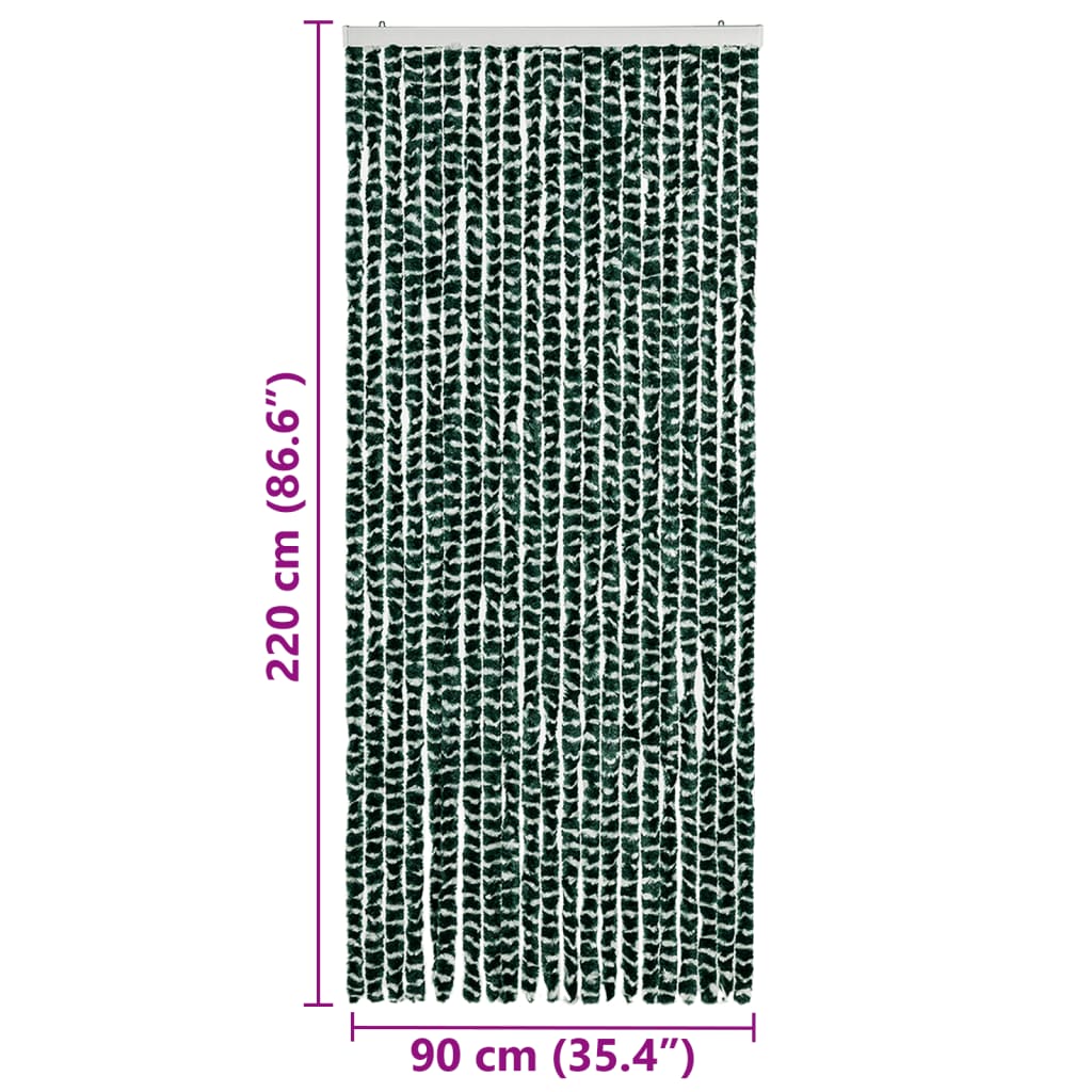 vidaXL Insect Curtain Green and White 90x220 cm Chenille