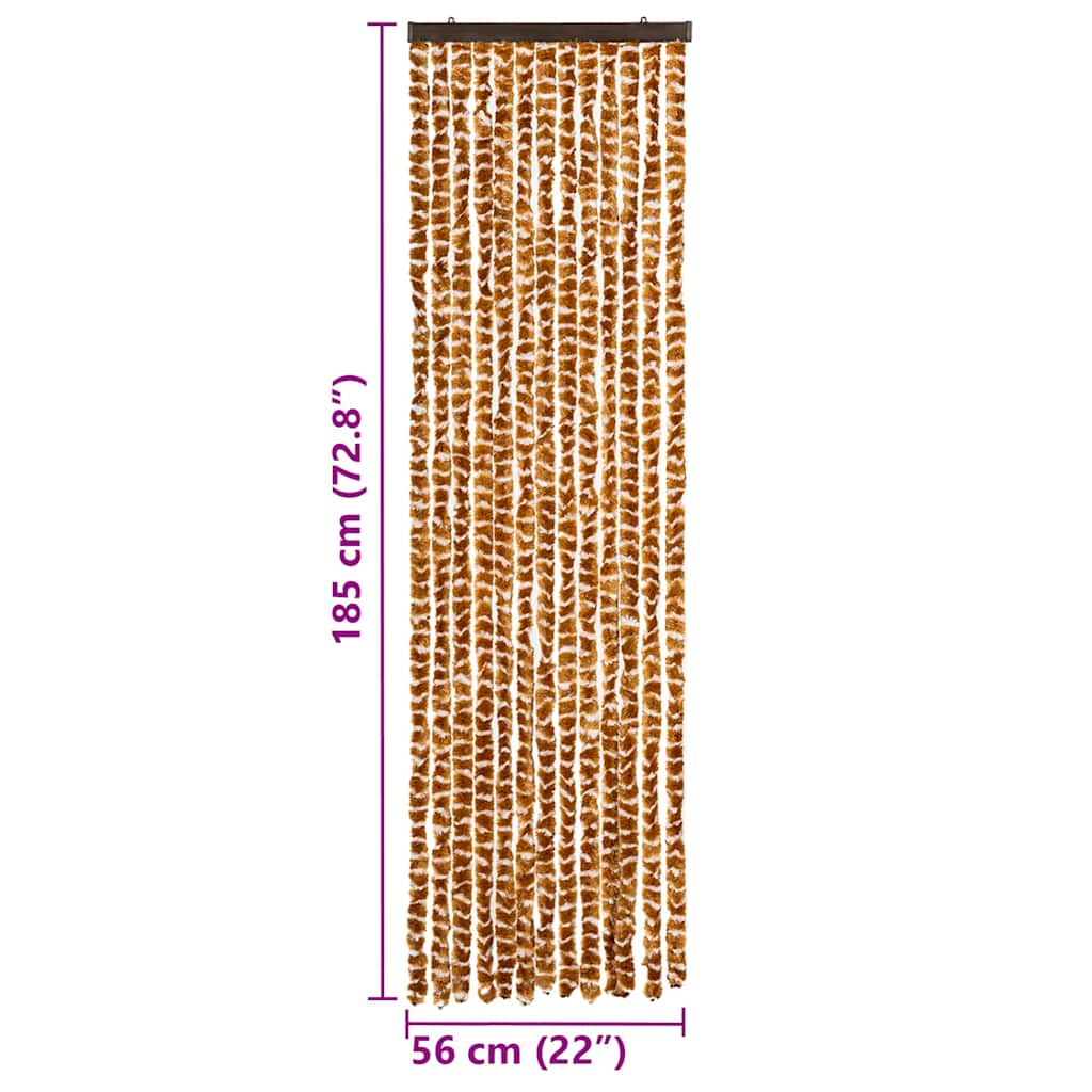vidaXL Insect Curtain Ochre and White 56x185 cm Chenille