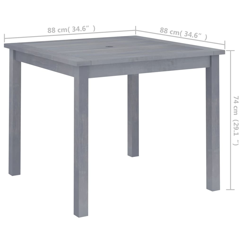 vidaXL Garden Dining Table 88x88x74 cm Solid Acacia Wood