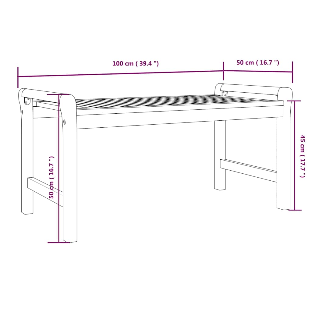 312136 vidaXL Coffee Table 100x50x50 cm Solid Wood Acacia