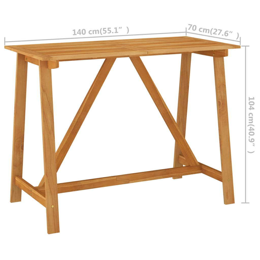 vidaXL Garden Bar Table | Natural wood finish | Solid acacia wood | Medium
