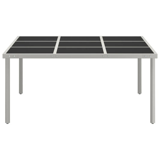 313084 vidaXL Garden Dining Table 170x170x74,5 cm Glass and Steel