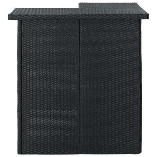 vidaXL Corner Bar Table Black 100x50x105 cm Poly Rattan