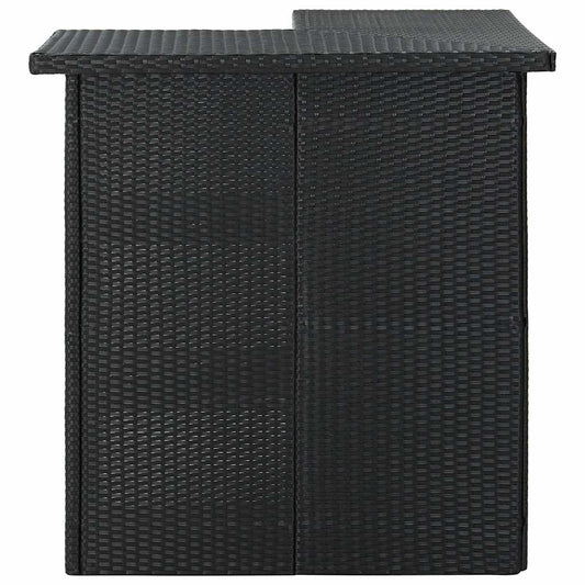 vidaXL Corner Bar Table Black 100x50x105 cm Poly Rattan
