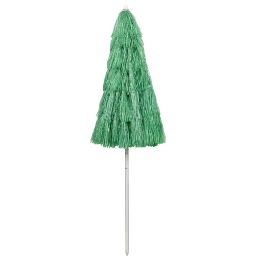 vidaXL Hawaii Beach Parasol | Green | Polyester | Medium | Tiltable | Parasol
