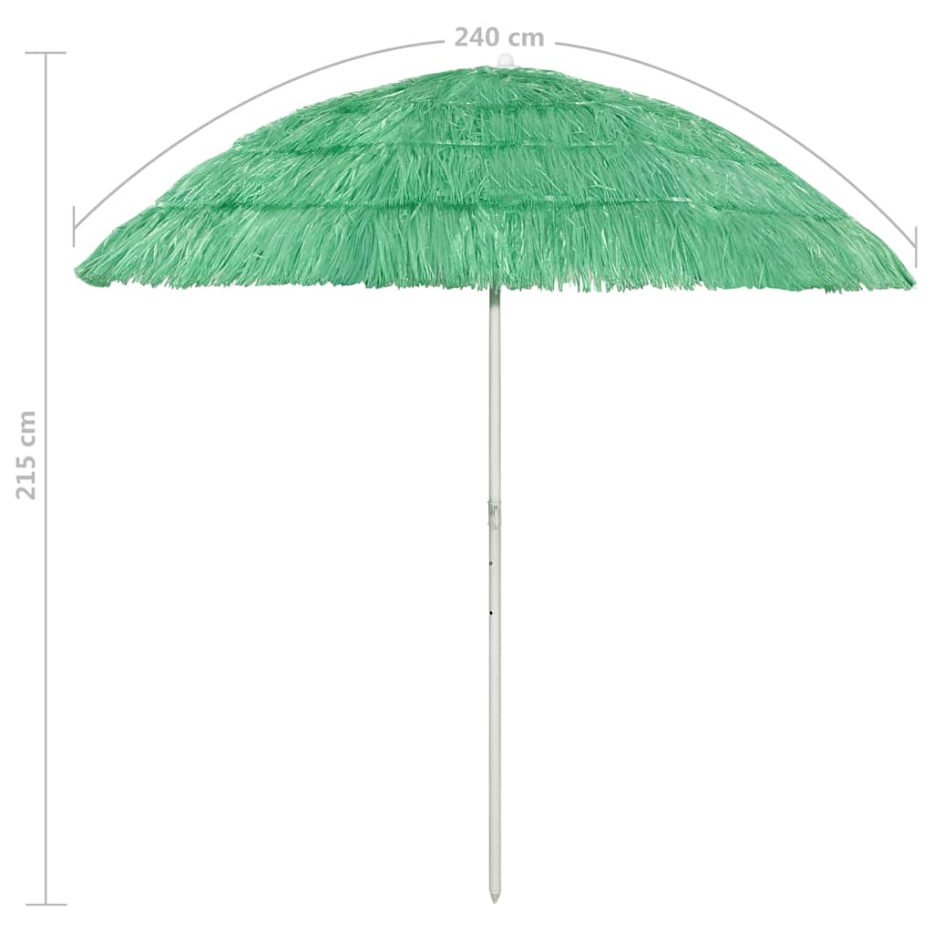vidaXL Hawaii Beach Parasol Green 240 cm