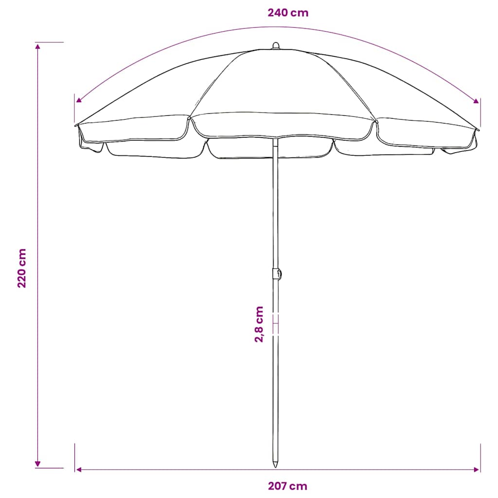 vidaXL Beach Parasol