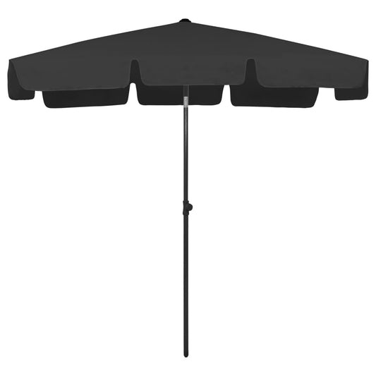 314733 vidaXL Beach Parasol Black 200x125 cm