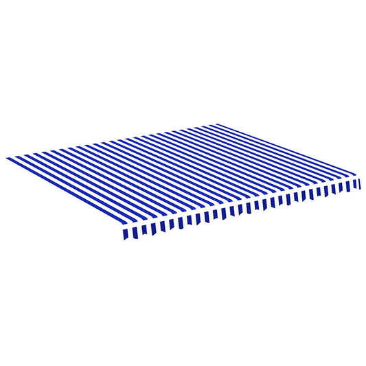 vidaXL Awning Replacement Fabric Blue and White 400x350 cm Polyester