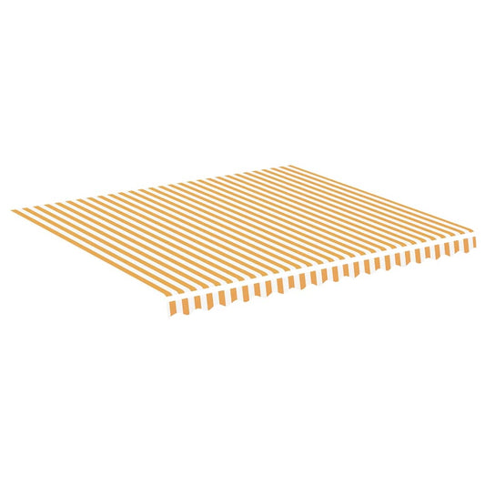 vidaXL Awning Replacement Fabric Yellow and White 400x350 cm Polyester