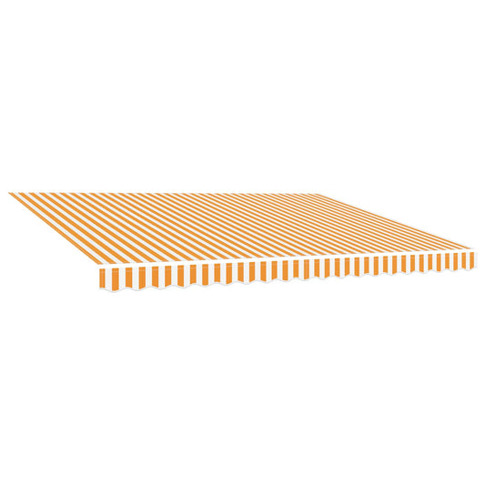 vidaXL Awning Replacement Fabric Yellow and White 400x350 cm Polyester