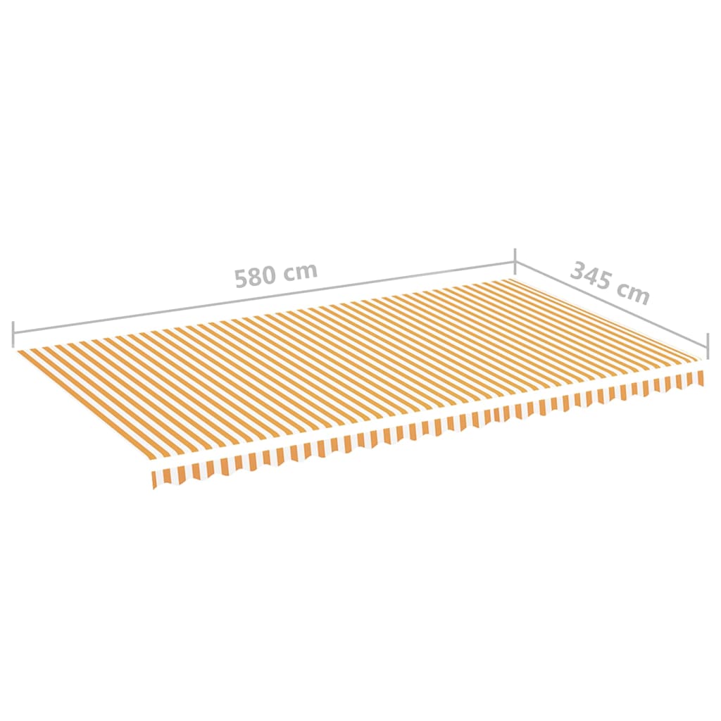 vidaXL Replacement Fabric for Awning Yellow and White 6x3.5 m