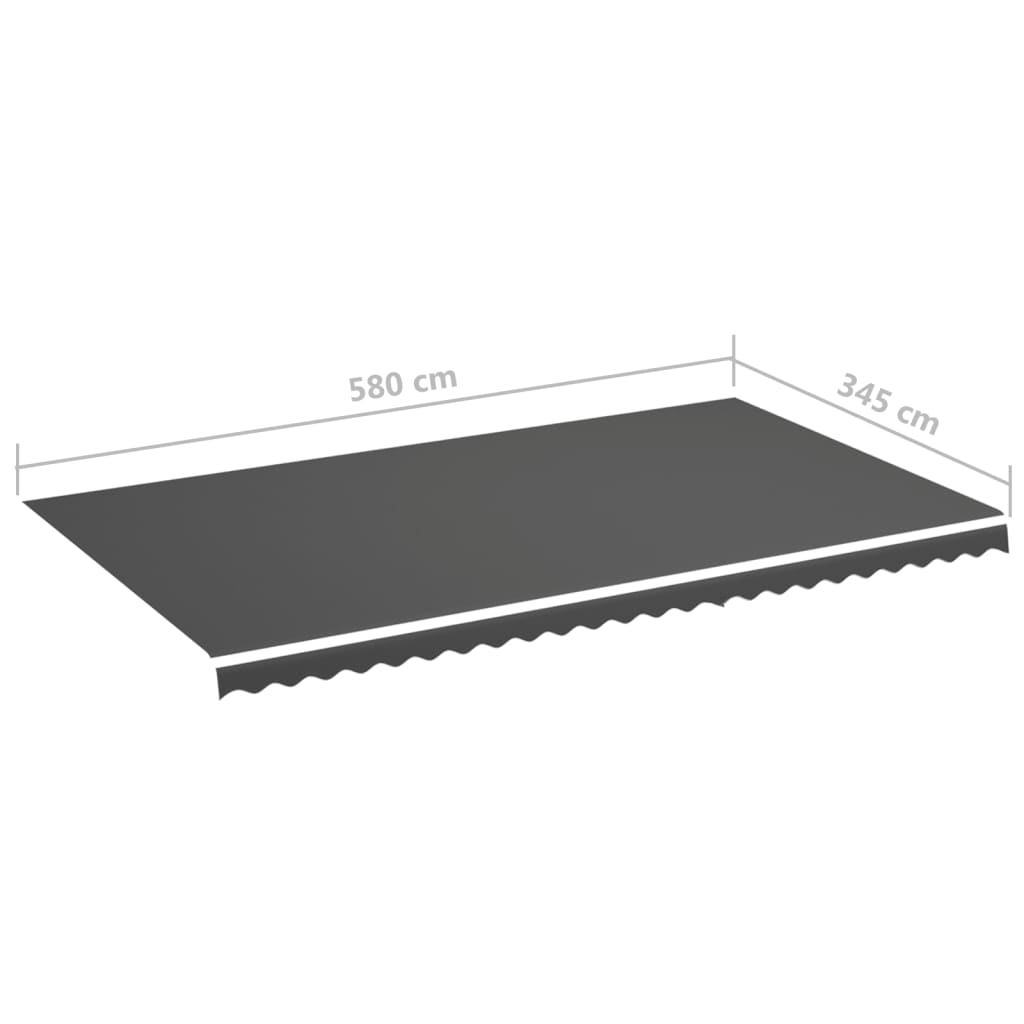 vidaXL Replacement Fabric for Awning Anthracite 6x3.5 m