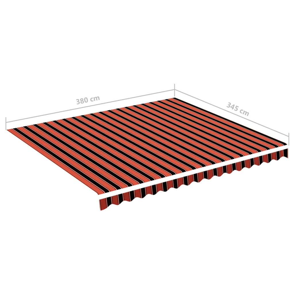 vidaXL Awning Replacement Fabric Orange and Brown 4x3.5 m Polyester