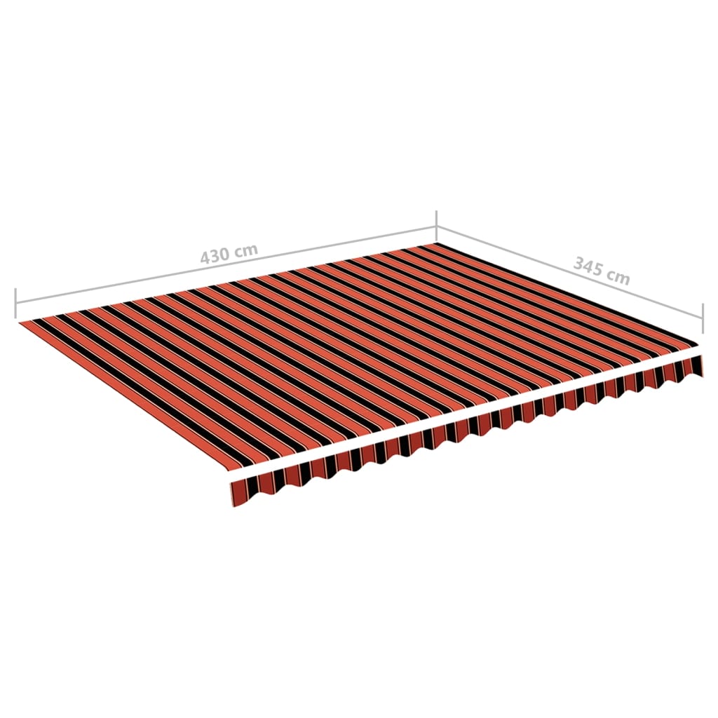 vidaXL Awning Replacement Fabric Orange and Brown 450x350 cm Polyester