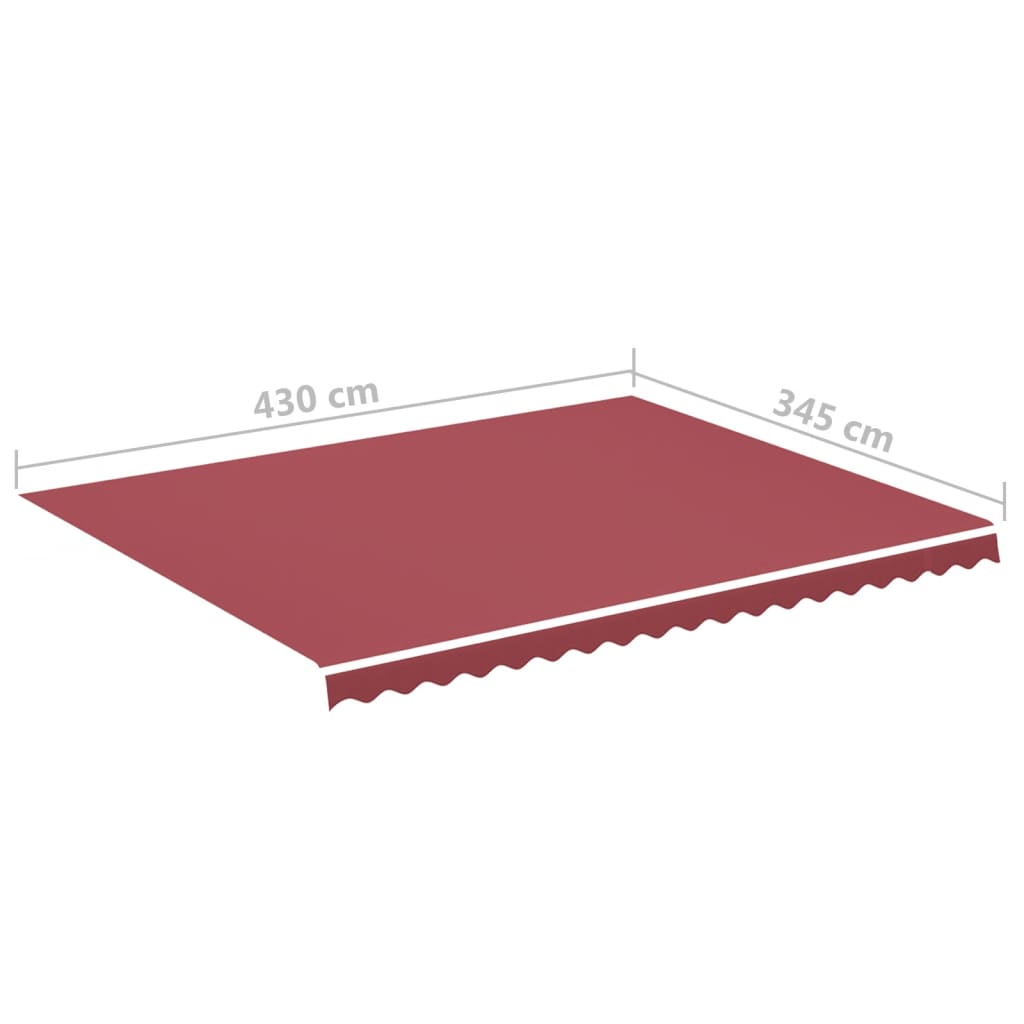 vidaXL Awning Replacement Fabric Burgundy Red 450x350 cm Polyester