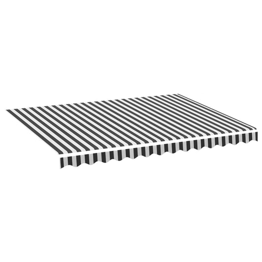 vidaXL Awning Replacement Fabric Anthracite and White 330x245 cm Polyester