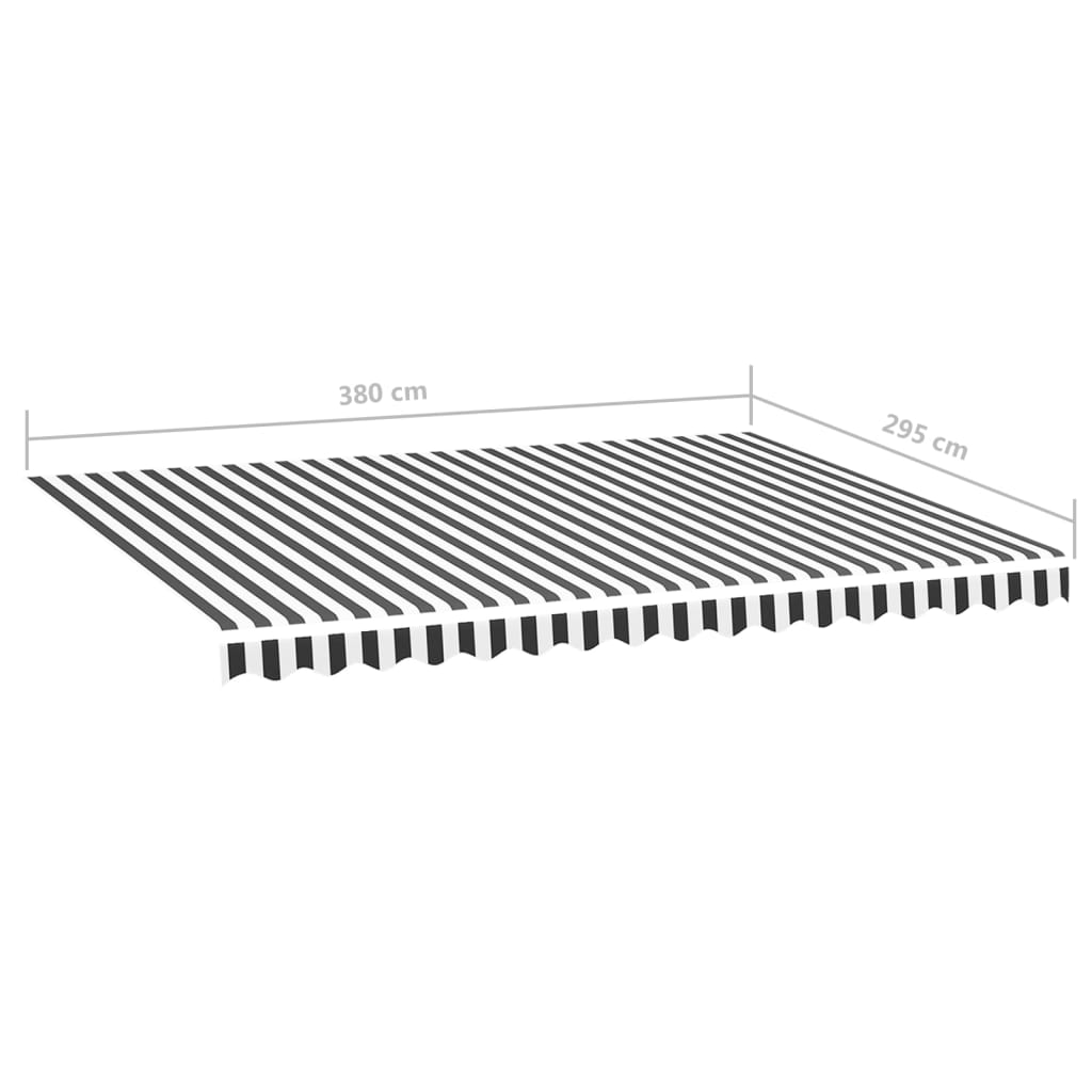 vidaXL Awning Replacement Fabric Anthracite and White 400x300 cm Polyester