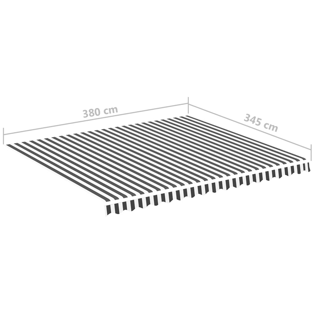 vidaXL Replacement Fabric for Awning Anthracite and White 4x3.5 m