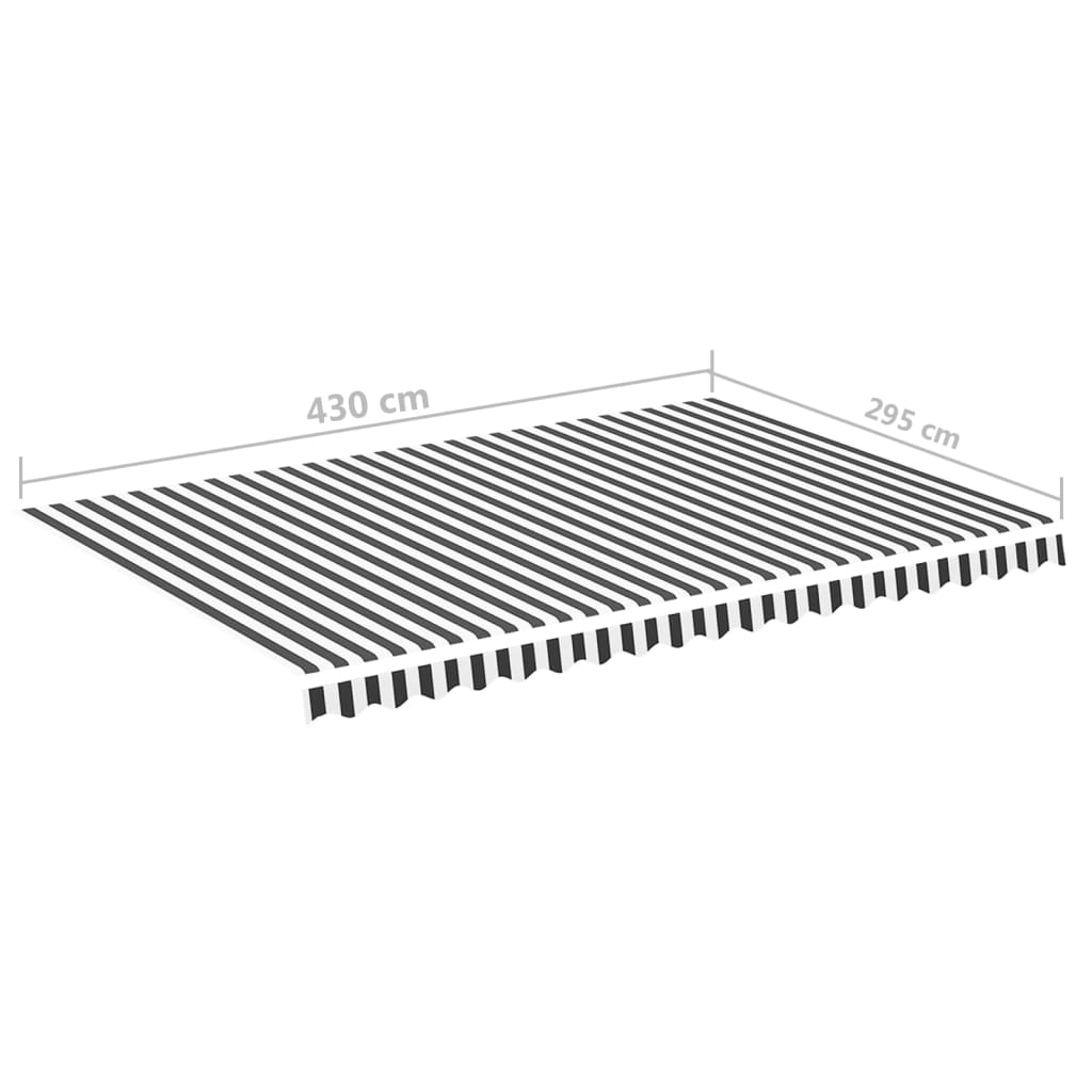 vidaXL Replacement Fabric for Awning Anthracite and White 4.5x3 m