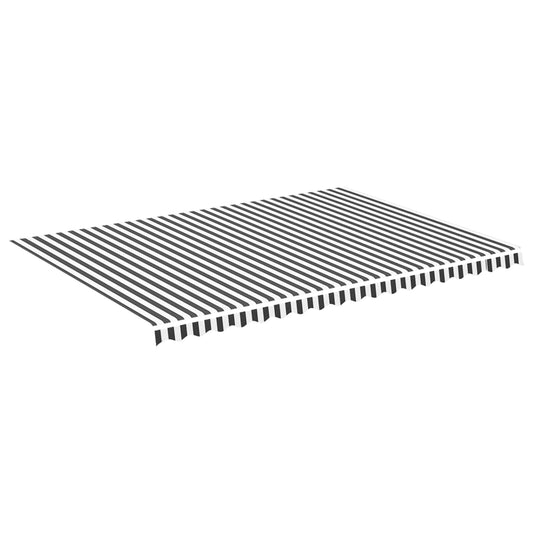 vidaXL Awning Replacement Fabric Anthracite and White 5x3.5 m Polyester
