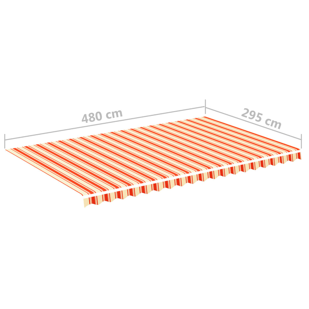 vidaXL Awning Replacement Fabric Yellow and Orange 5x3 m Polyester