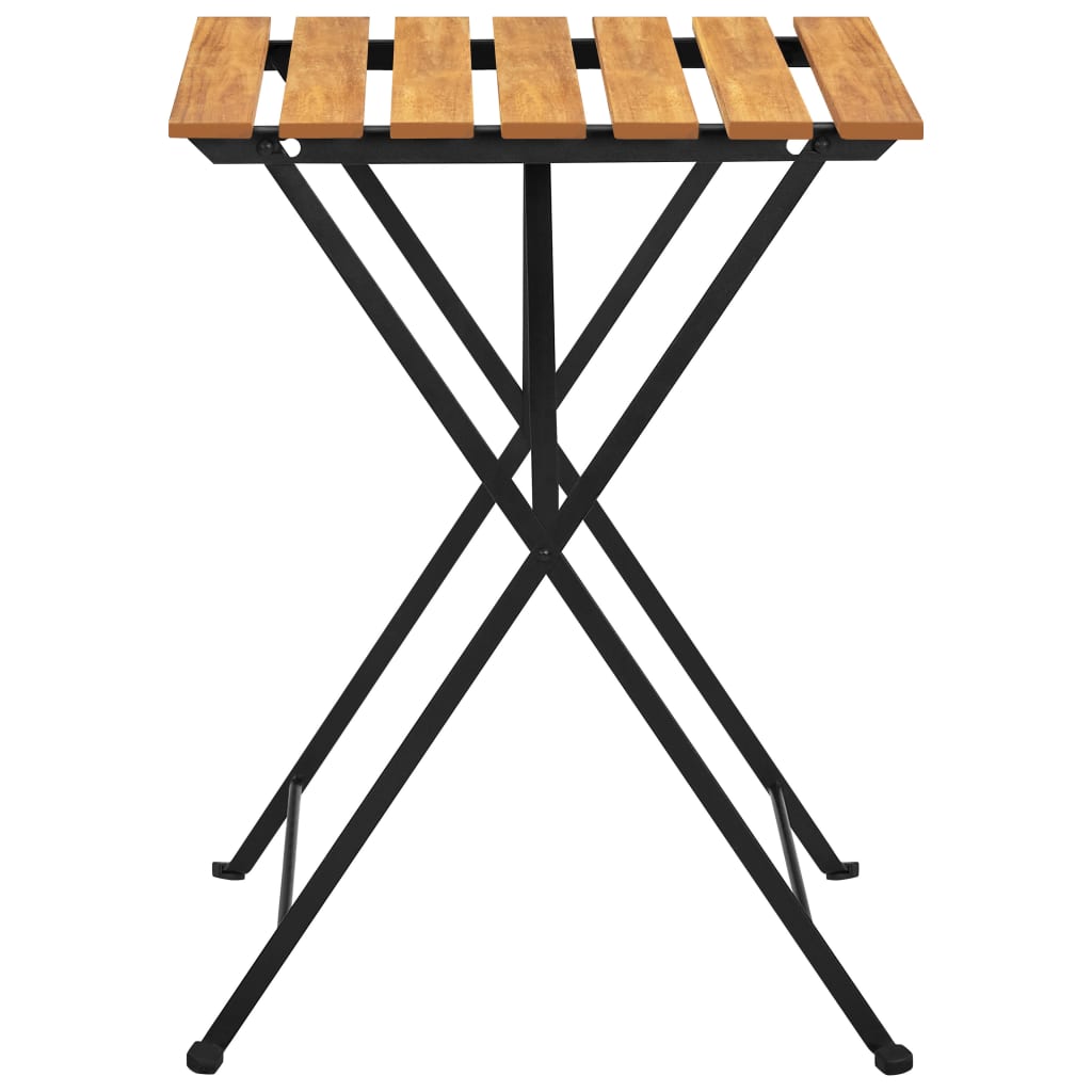 313157 vidaXL 3 Piece Folding Bistro Set Solid Acacia Wood