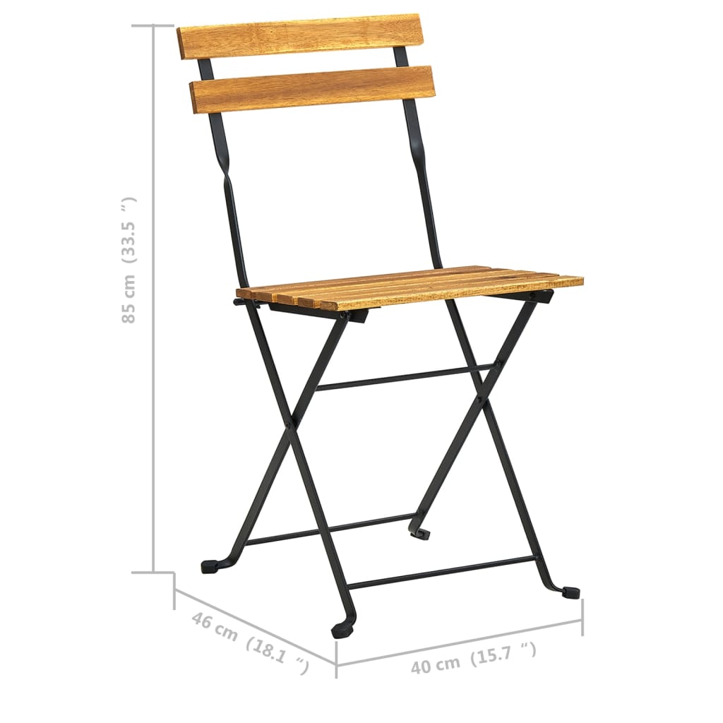vidaXL Garden Chair | Set of 2 | Brown and Black