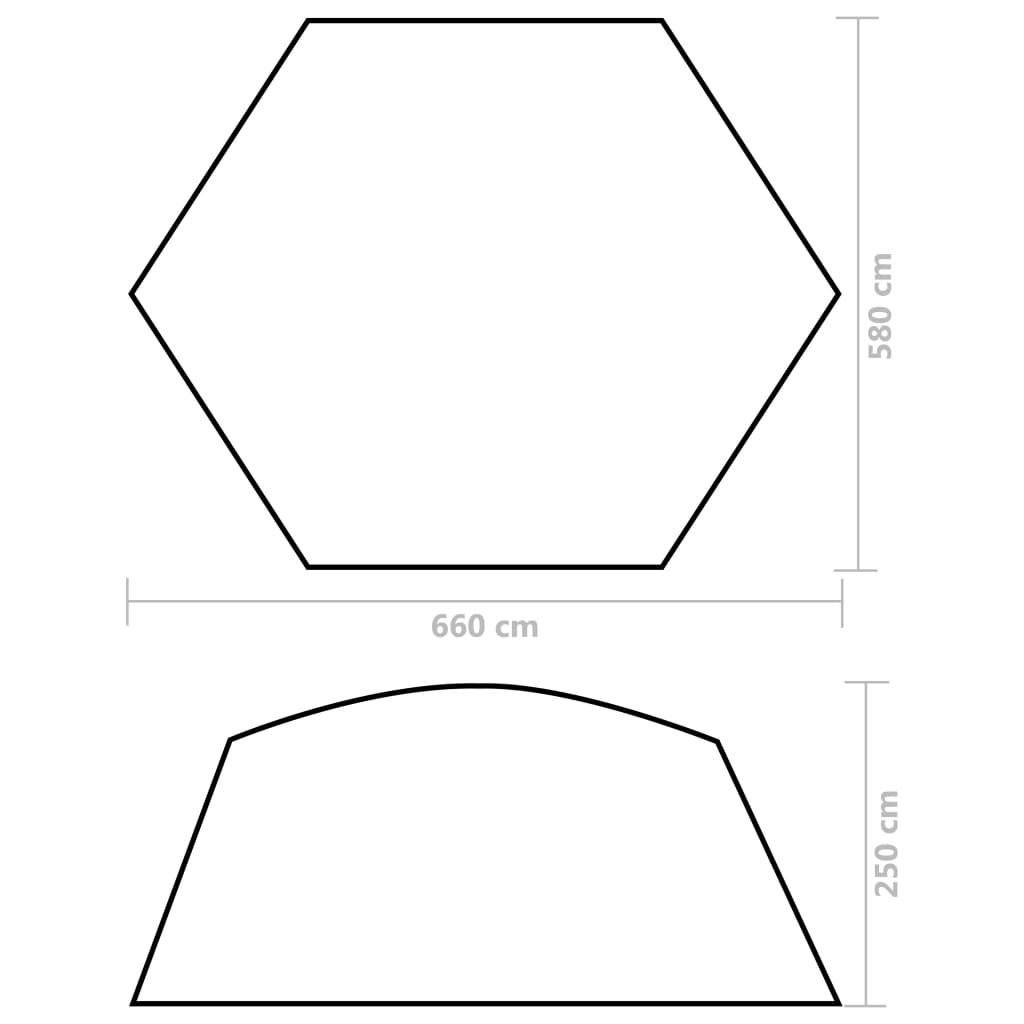 vidaXL Pool Tent Fabric 660x580x250 cm Green