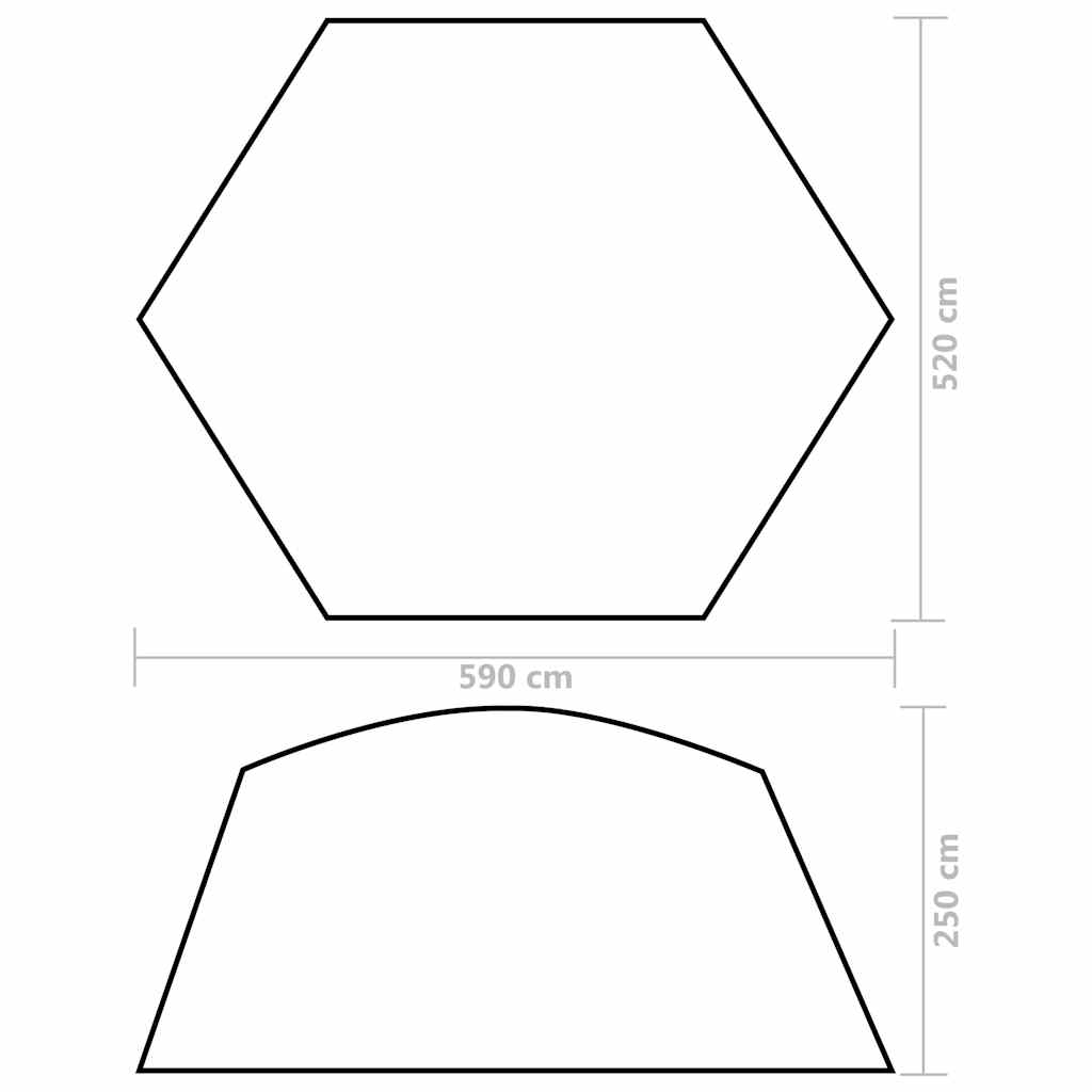 vidaXL Pool Tent Fabric 590x520x250 cm Yellow
