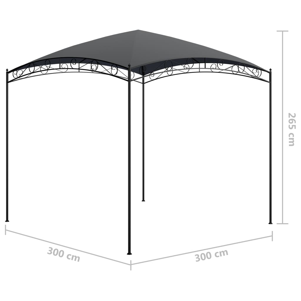 vidaXL Gazebo 3x3x2.65 m Anthracite 180 g/m²