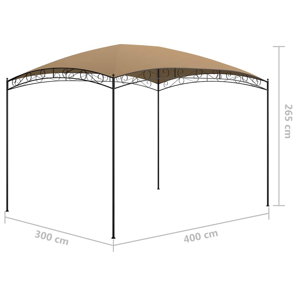 vidaXL Gazebo 3x4x2.65 m Taupe 180 g/m²